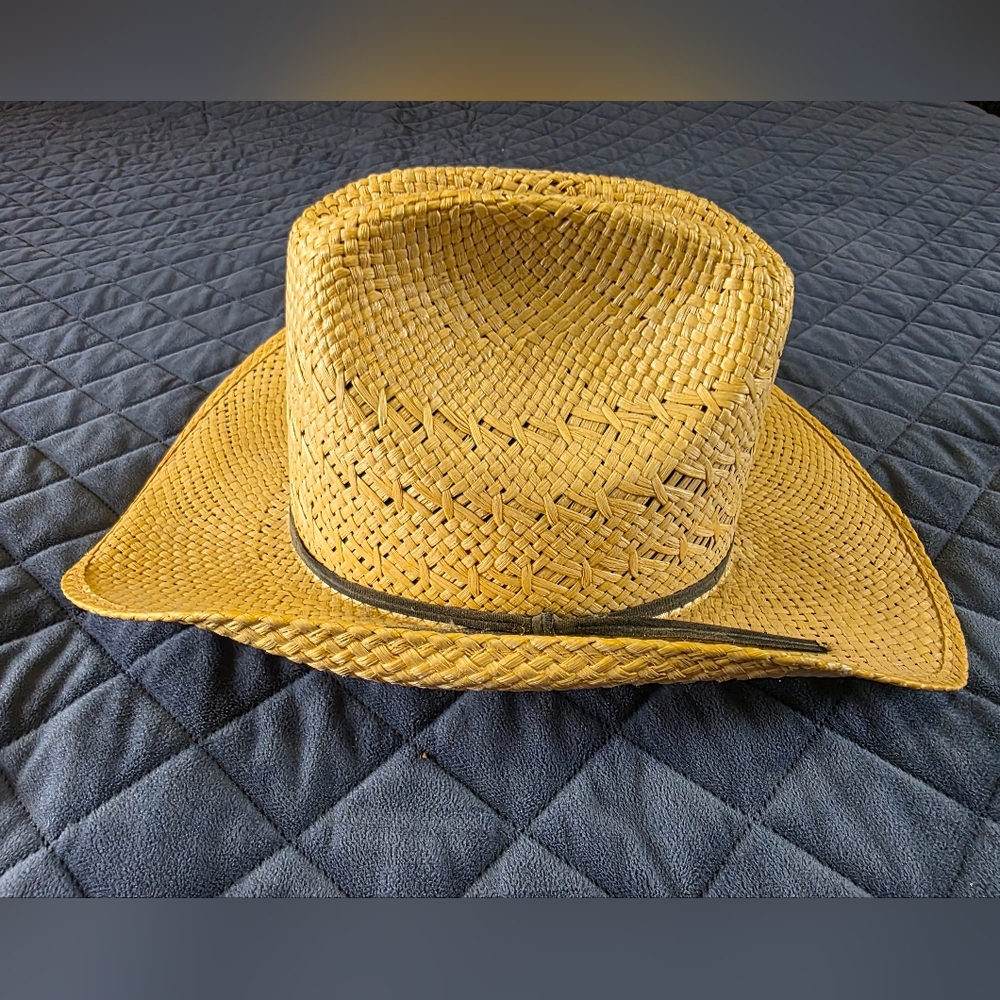 Resistol Classic Straw Long Oval Cowboy Hat Sz 7 - Picture 2 of 13